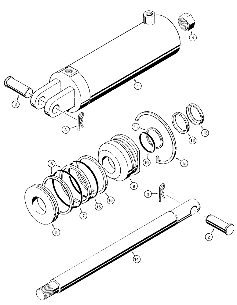 Схема запчастей Case IH 501 - (8-14) - WING LIFT CYLINDER, 60200C91 (08) - HYDRAULICS