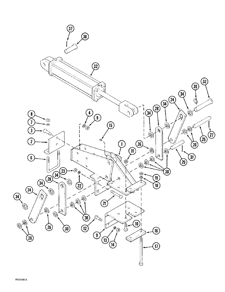 Схема запчастей Case IH 4300 - (9-066) - FRONT & REAR SECONDARY WING LIFT HINGES & CYLINDER MOUNTING, STD TRANSPORT, DOUBLE FOLD, FLOATING (09) - CHASSIS/ATTACHMENTS
