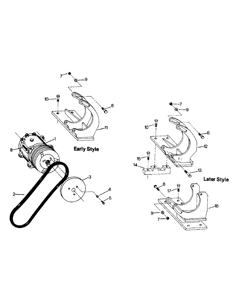 Схема запчастей Case IH STEIGER - (03-14) - A/C COMPRESSORS AND MOUNTS, 903 CUMMINS (03) - Climate Control