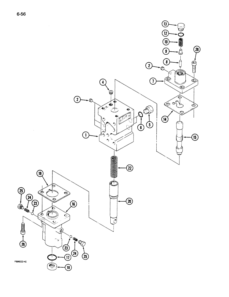 Схема запчастей Case IH 9270 - (6-56) - PTO ASSEMBLY, CONTROL VALVE (06) - POWER TRAIN