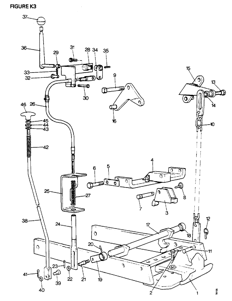Схема запчастей Case IH 1412 - (K3-1) - DRAWBARS AND HITCHES, PICK UP HITCH Drawbars & Hitches