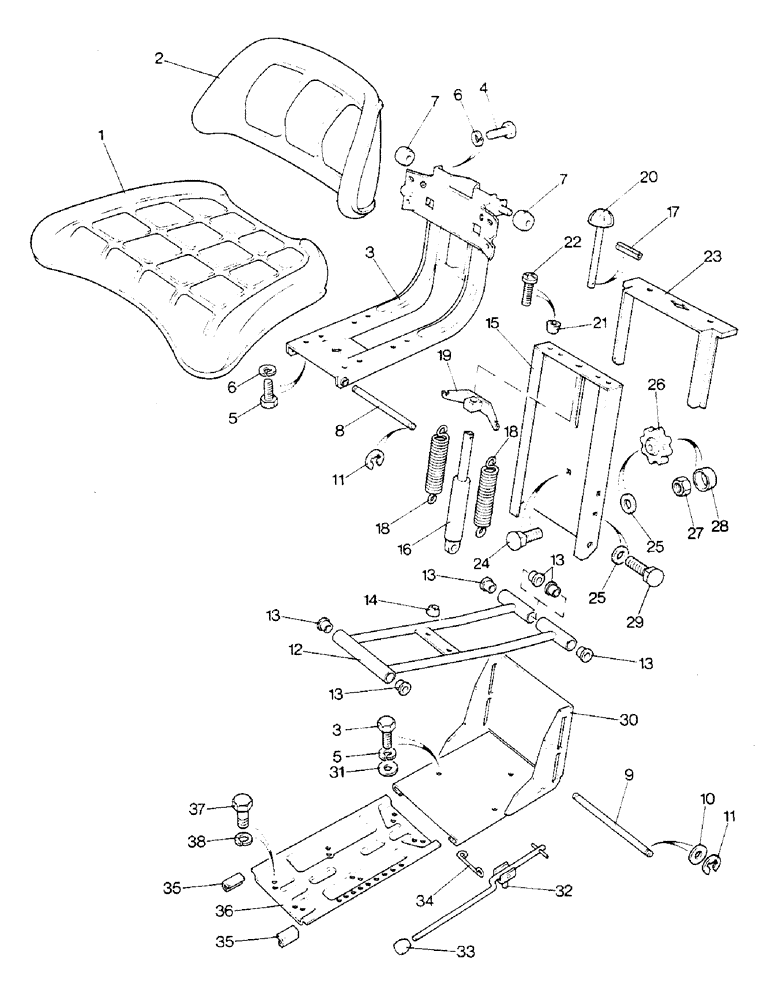 Схема запчастей Case IH 1390 - (T-10) - OPERATOR SEAT ASSEMBLY (10) - OPERATORS PLATFORM/CAB