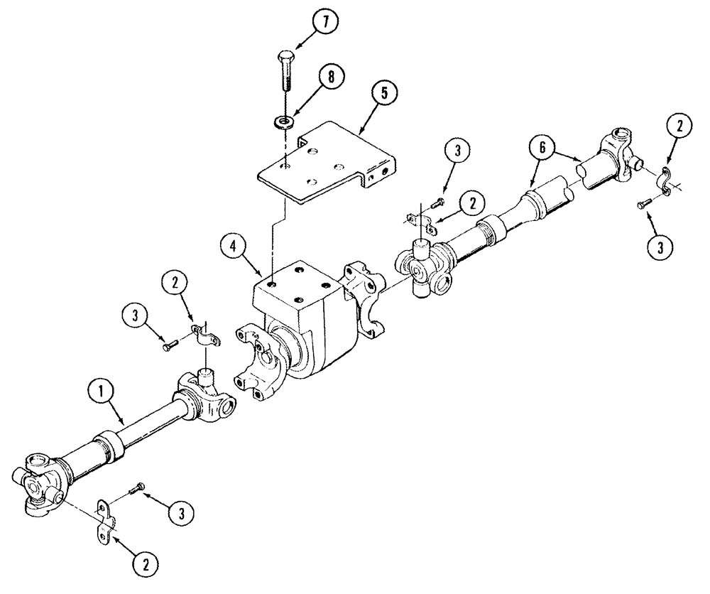Схема запчастей Case IH STX325 - (06-29) - POWER TAKEOFF DRIVE SHAFT MOUNTING (06) - POWER TRAIN