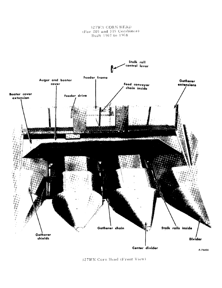 Схема запчастей Case IH 327WN - (H-01) - 327WN CORN HEAD (FRONT VIEW) (00) - GENERAL & PICTORIAL INDEX