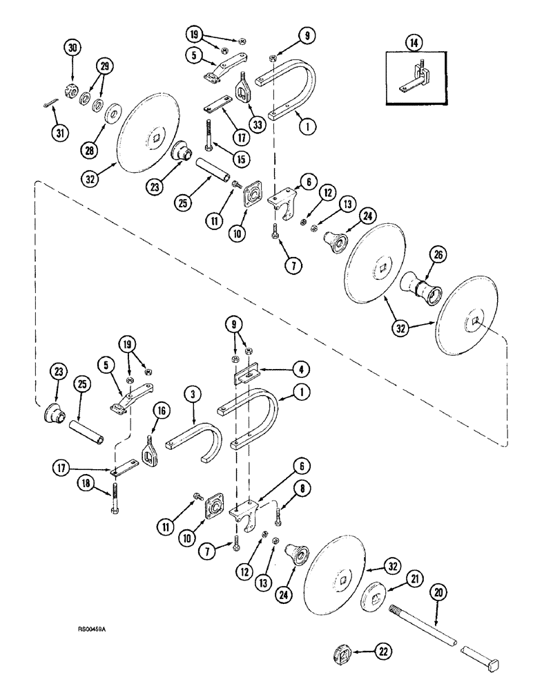Схема запчастей Case IH 3800 - (9-16) - CUSHION DISK GANG, 9 INCH SPACING (09) - CHASSIS/ATTACHMENTS