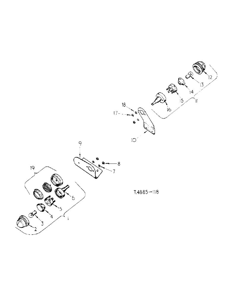 Схема запчастей Case IH 276 - (7-17) - LAMPS, SIDE AND REAR, HI-CLEAR (04) - ELECTRICAL SYSTEMS