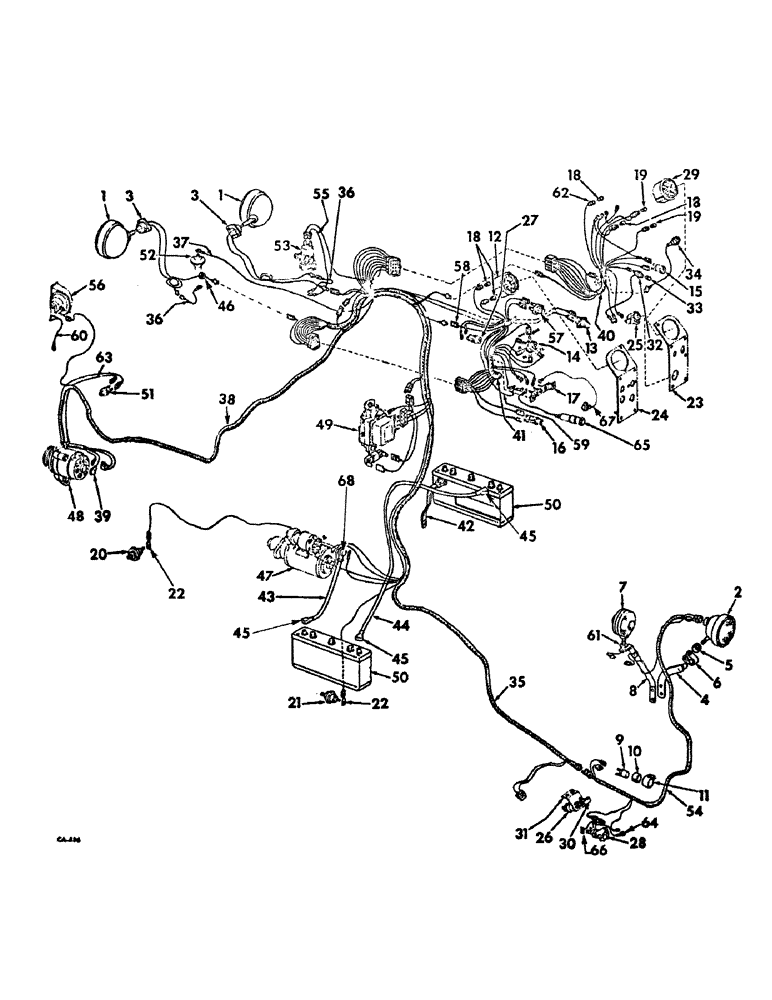 Схема запчастей Case IH 826 - (08-11) - ELECTRICAL, STARTING AND LIGHTING, FARMALL DIESEL TRACTORS (06) - ELECTRICAL