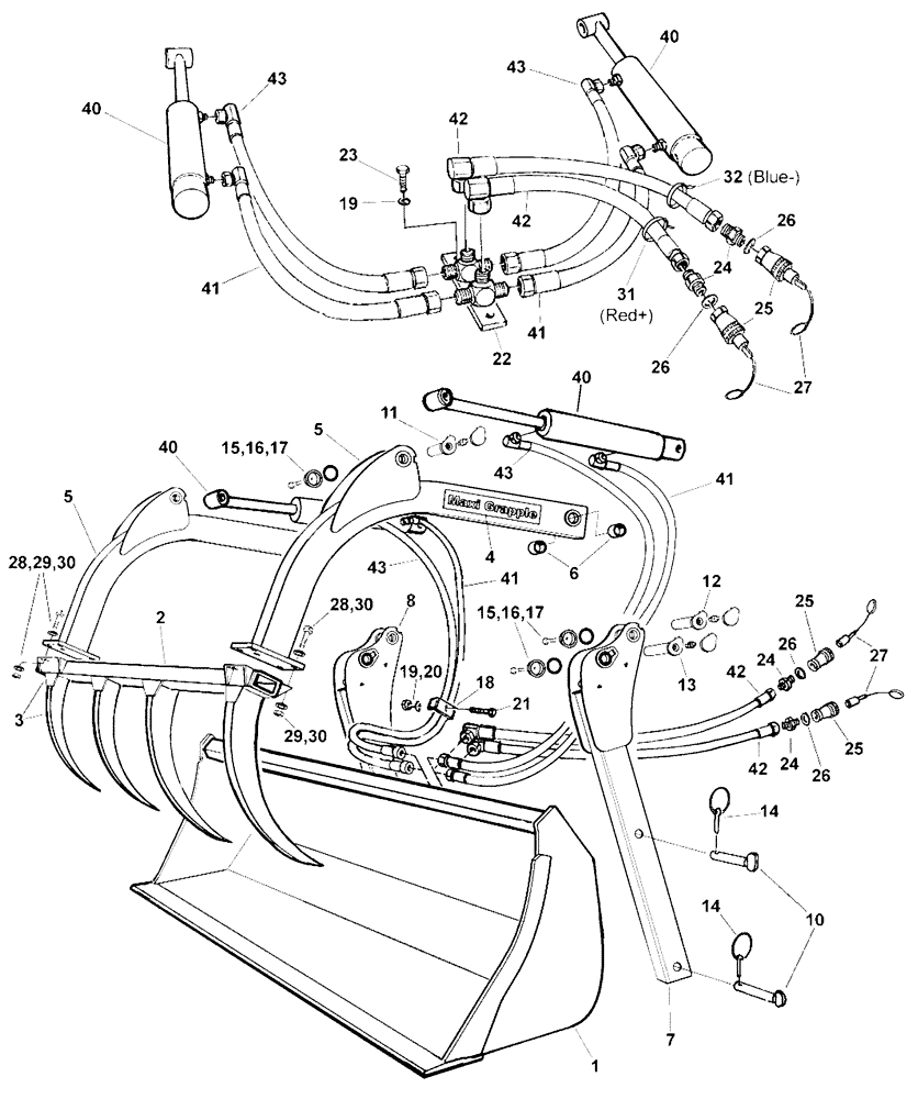Схема запчастей Case IH L780 PRO - (82.300.AQ[56]) - VAR - 717501006 - MAXI - GRAPPLE 240 - MK2 COMPLETE (82) - FRONT LOADER & BUCKET