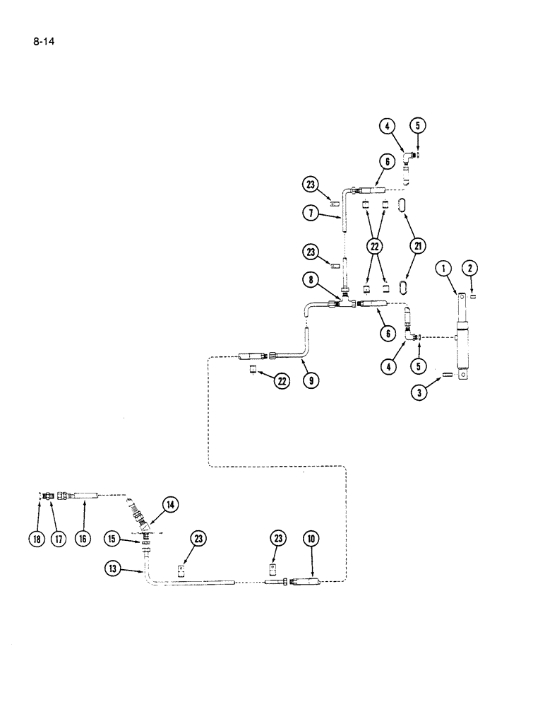 Схема запчастей Case IH 1190 - (8-14) - HEADER LIFT HYDRAULIC SYSTEM, 1190 MOWER CONDITIONER (07) - HYDRAULICS