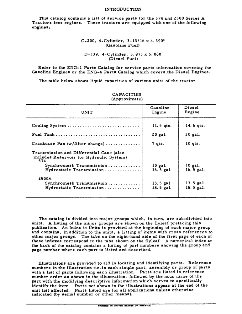 Схема запчастей Case IH 574 - (00-06) - INTRODUCTION - FLUID CAPACITIES (00) - GENERAL