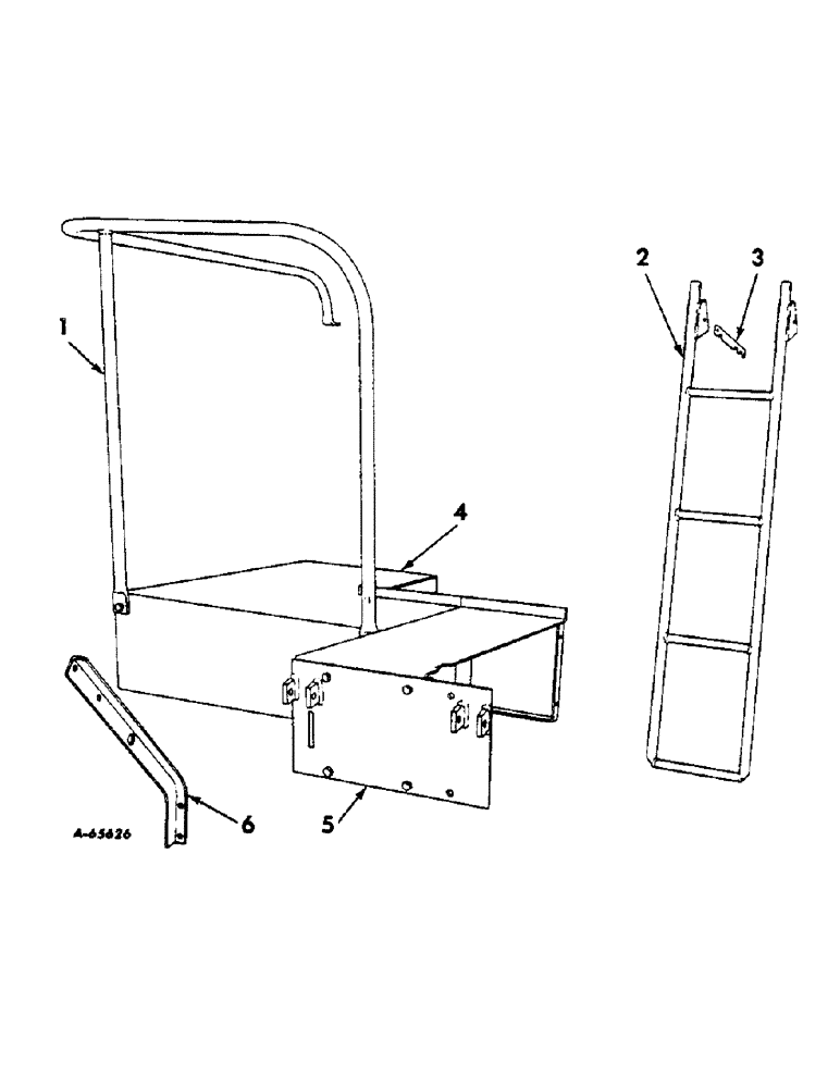 Схема запчастей Case IH 414 - (090) - PLATFORM EXTENSION AND LADDER ATTACHMENT (90) - PLATFORM, CAB, BODYWORK AND DECALS