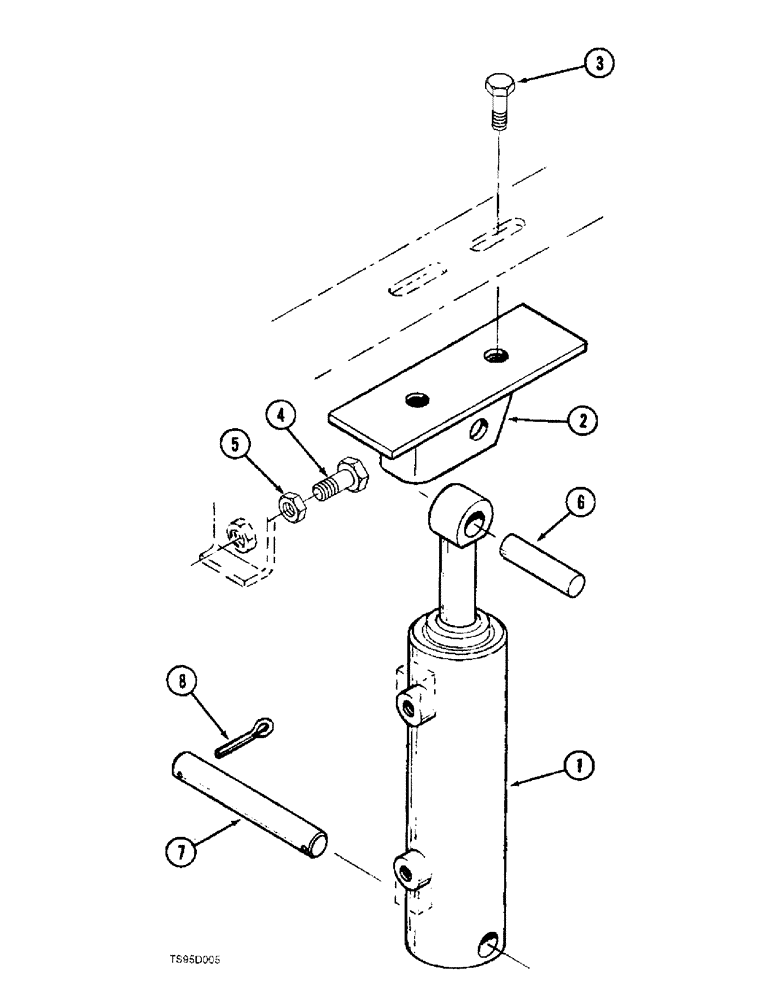 Схема запчастей Case IH 736 - (8-20) - CENTER REEL LIFT CYLINDER, 736 WINDROWER ONLY (08) - HYDRAULICS