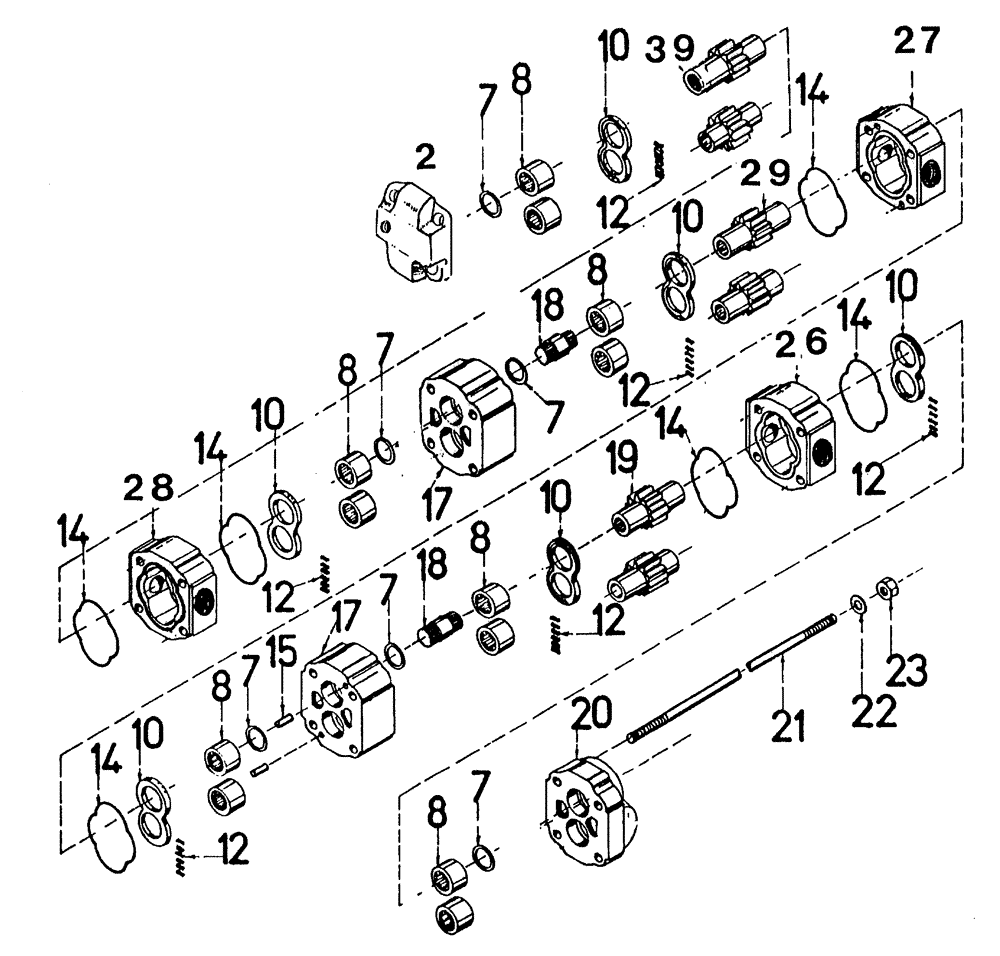 Схема запчастей Case IH 7700 - (B04[01]) - FLOW DIVIDER, PUMP BOX Hydraulic Components & Circuits