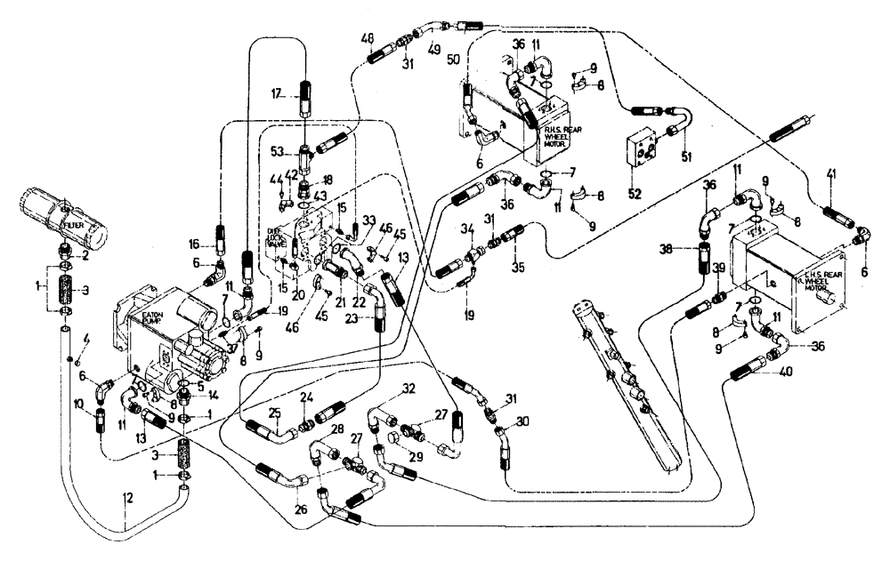 Схема запчастей Case IH 7700 - (B05[81]) - HYDRAULIC CIRCUIT, TRANSMISSION, WITH POSITIVE DRIVE, UP TO AND INCLUDING SERIAL # 7659 Hydraulic Components & Circuits