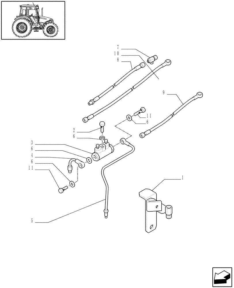 Схема запчастей Case IH JX90 - (1.68.5/03[01A]) - (VAR.324) STANDARD FRONT AXLE W/LIMITED SLIP DIFF, W/ FRONT BRAKES (30KM/H) - VALVE - D6858 (04) - FRONT AXLE & STEERING