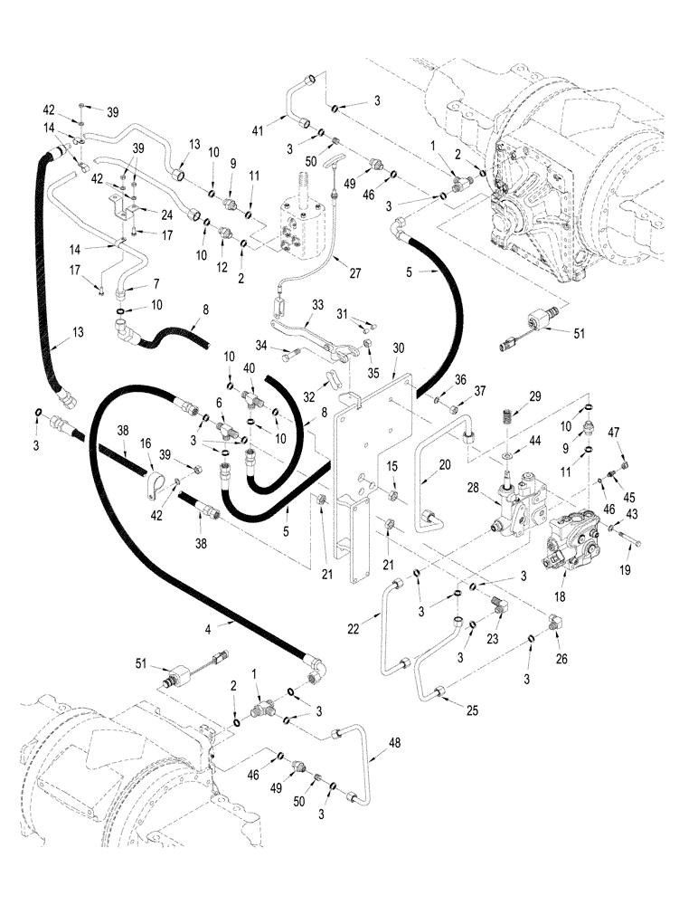 Схема запчастей Case IH STX280 - (07-05) - PARK BRAKE CIRCUIT, WITH DIFFERENTIAL LOCK, WITHOUT ACCUSTEER (07) - BRAKES