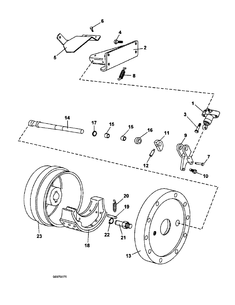 Схема запчастей Case IH 1212 - (7-10) - SLAVE CYLINDERS AND BRAKE SHOES, 1210Q, 1212Q, 1210SK AND 1212SK TRACTORS FOR EUROPE ONLY (07) - BRAKES