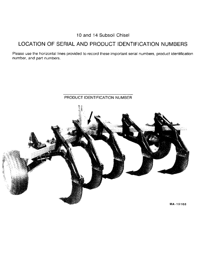 Схема запчастей Case IH 14 - (1-02) - LOCATION OF SERIAL AND PRODUCT IDENTIFICATION NUMBERS (00) - PICTORIAL INDEX