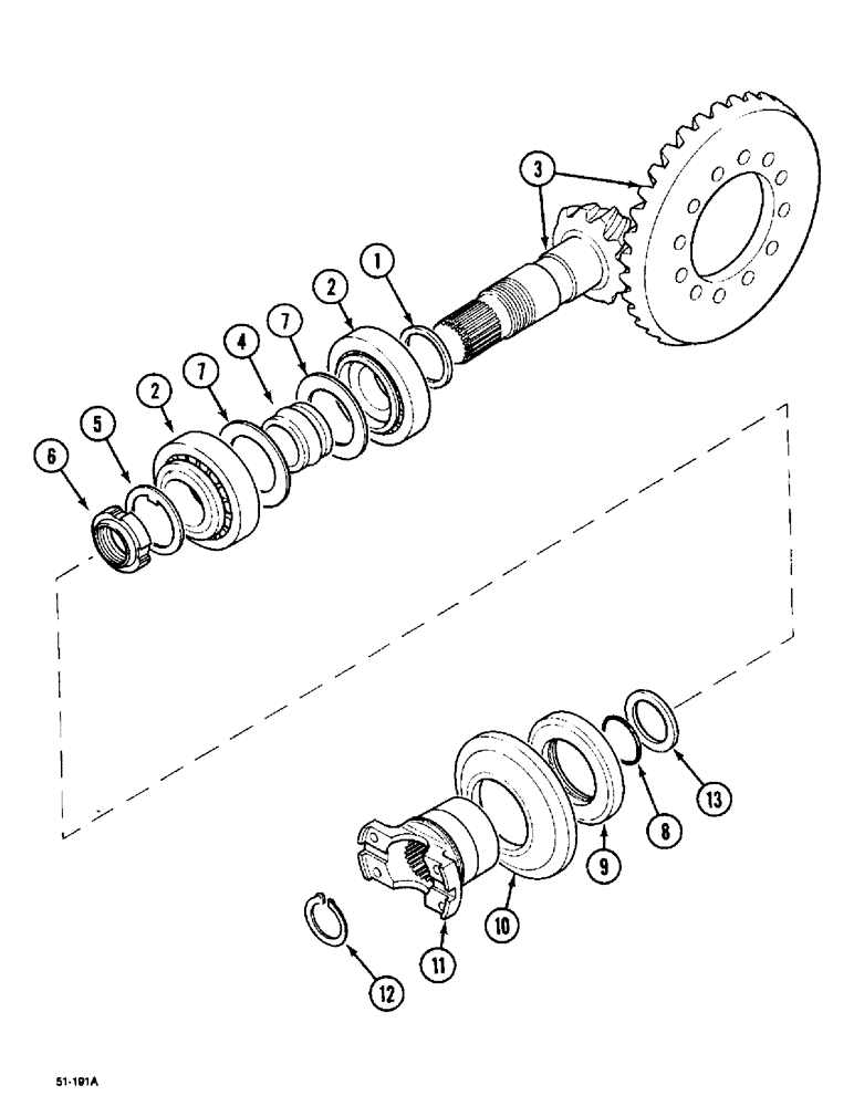 Схема запчастей Case IH 5150 - (5-50) - DRIVE BEVEL GEAR, MFD (05) - STEERING