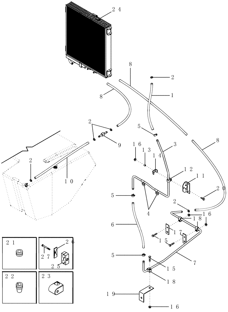 Схема запчастей Case IH 2366 - (03-07[03]) - FUEL, RETURN - ASN JJC0255700 (02) - FUEL SYSTEM