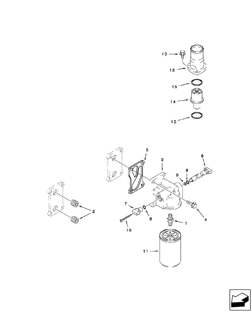Схема запчастей Case IH 2588 - (10.402.07) - WATER FILTER AND THERMOSTAT (10) - ENGINE