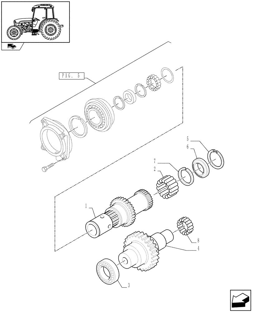 Схема запчастей Case IH FARMALL 95C - (1.28.7/01[07]) - 32X16 HI-LO AND POWER SHUTTLE TRANSMISSION - GEARBOX HYDRAULIC CONTROL (VAR.330275) (03) - TRANSMISSION
