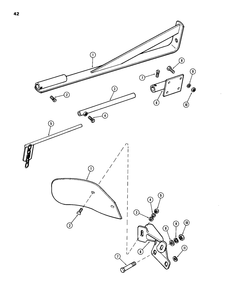 Схема запчастей Case IH 8300-SERIES - (42) - FURROW MAKER GUAGE 