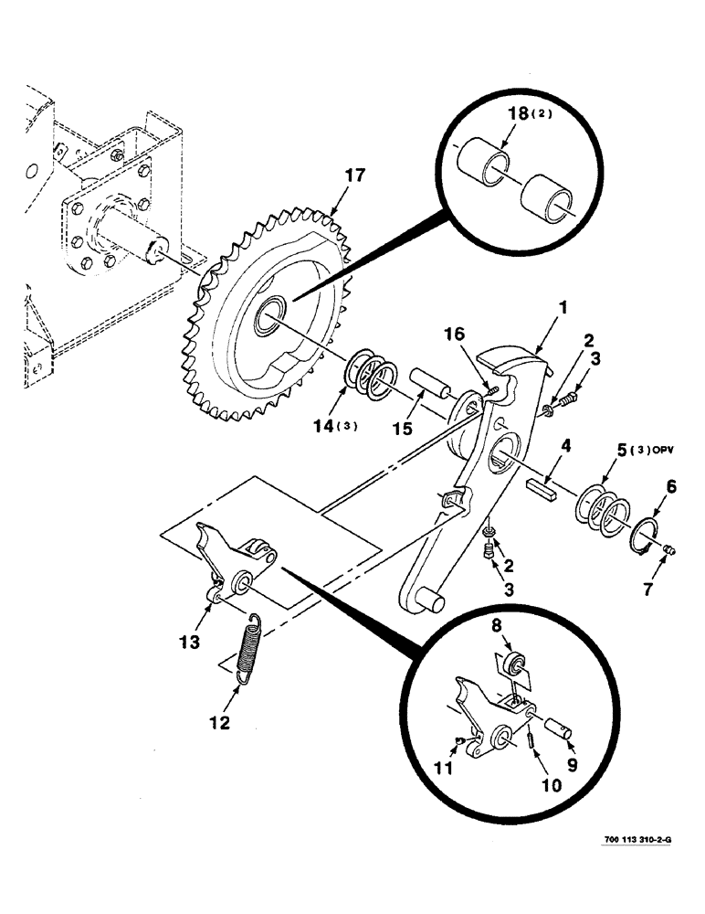 Схема запчастей Case IH 8580 - (06-20) - DRIVE CLUTCH ASSEMBLY, KNOTTER CAM, REPLACEMENT KNOTTER (14) - BALE CHAMBER