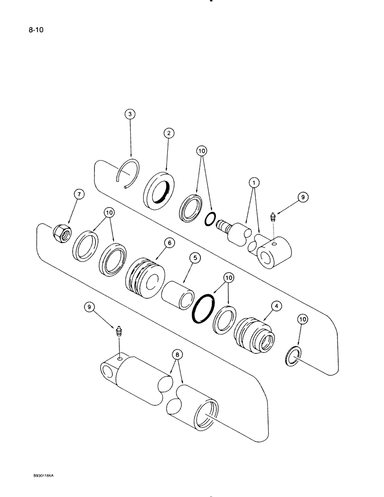 Схема запчастей Case IH 710 - (8-10) - ATTACHMENT CYLINDER (08) - HYDRAULICS