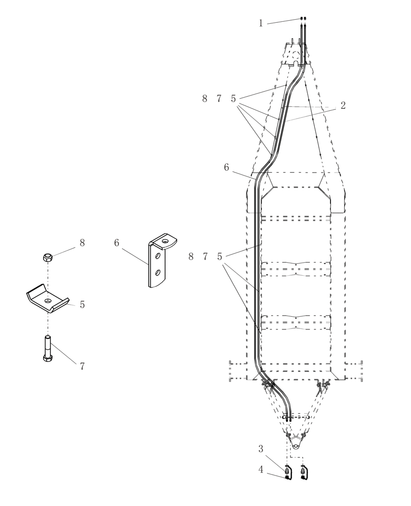 Схема запчастей Case IH ADX3360 - (A.10.A[17]) - REAR HITCH HYDRAULIC HOSE OPTION A - Distribution Systems