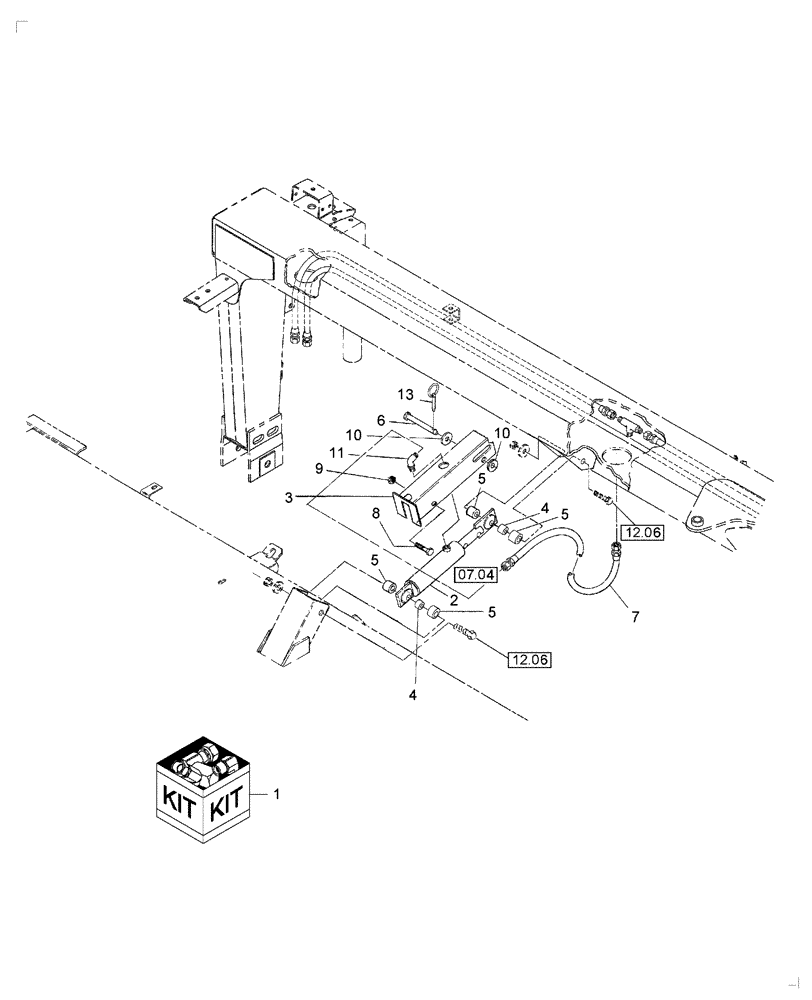 Схема запчастей Case IH DC92 - (18.01) - KIT, HYDRAULIC TILT (18) - ACCESSORIES
