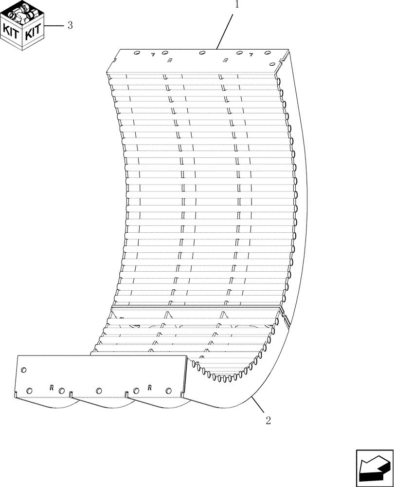 Схема запчастей Case IH 8010 - (66.105.20) - CONCAVE WITH ROUND BARS (66) - THRESHING