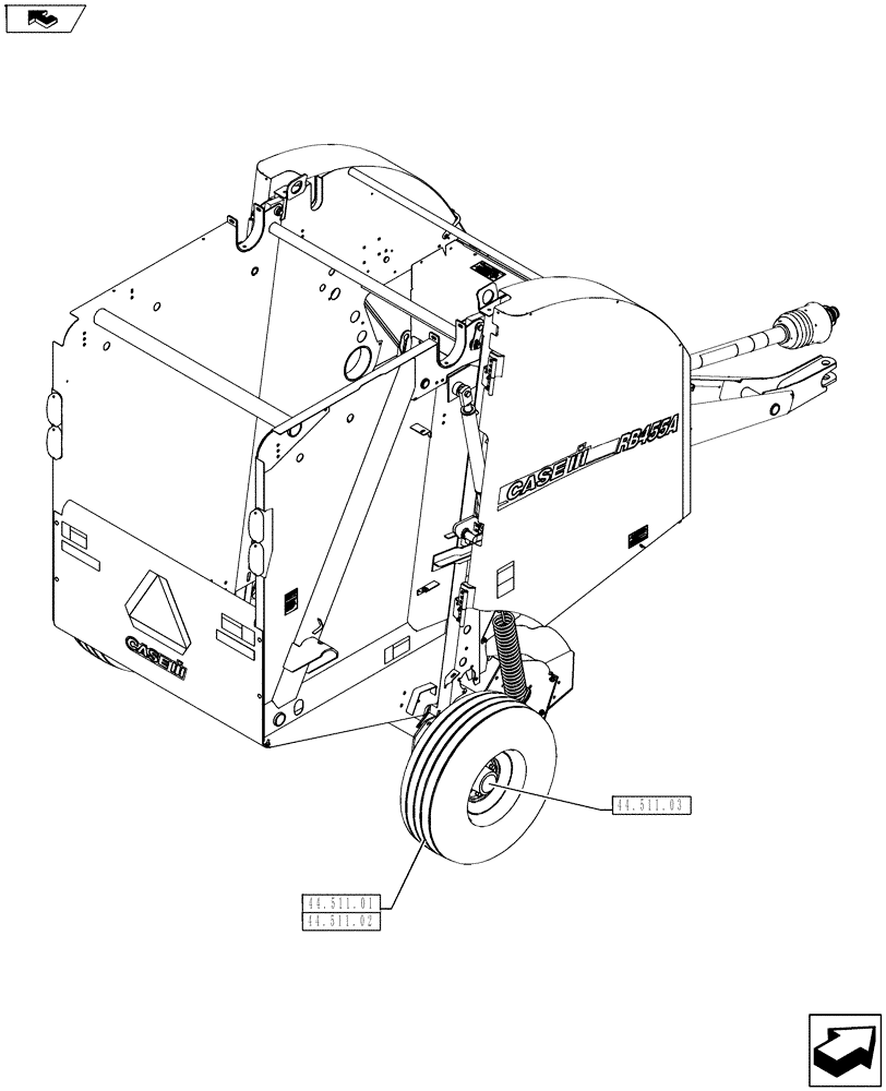 Схема запчастей Case IH RB455A - (00.000.44) - AXLE & WHEELS (00) - GENERAL & PICTORIAL INDEX