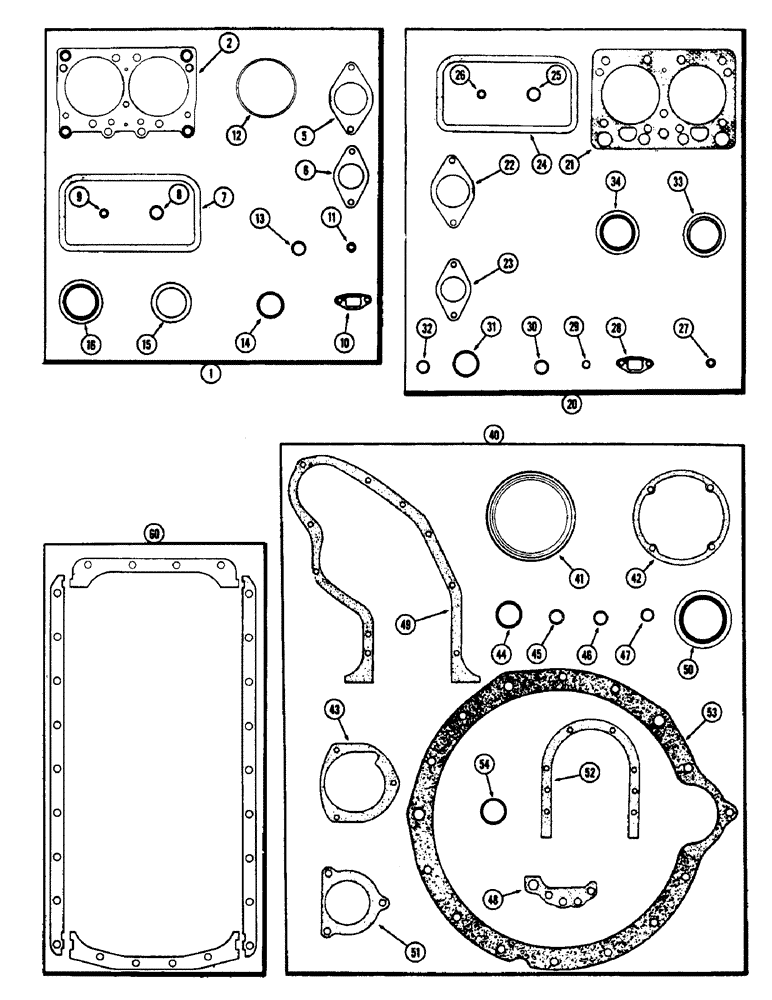 Схема запчастей Case IH 1060 - (420) - ENGINE GASKET KITS, (284) SPARK IGNITION ENGINE (10) - ENGINE
