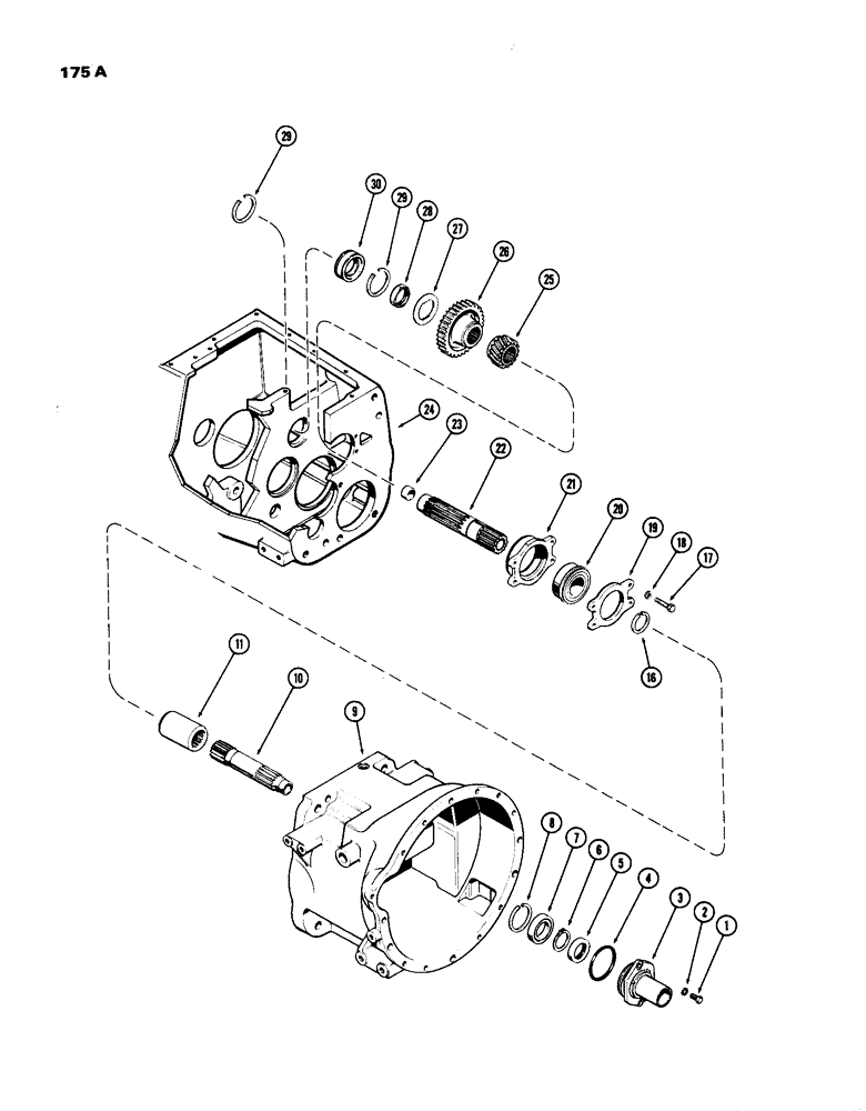 Схема запчастей Case IH 770 - (175A) - RANGE SHAFT AND GEARS, MECHANICAL SHIFT (06) - POWER TRAIN