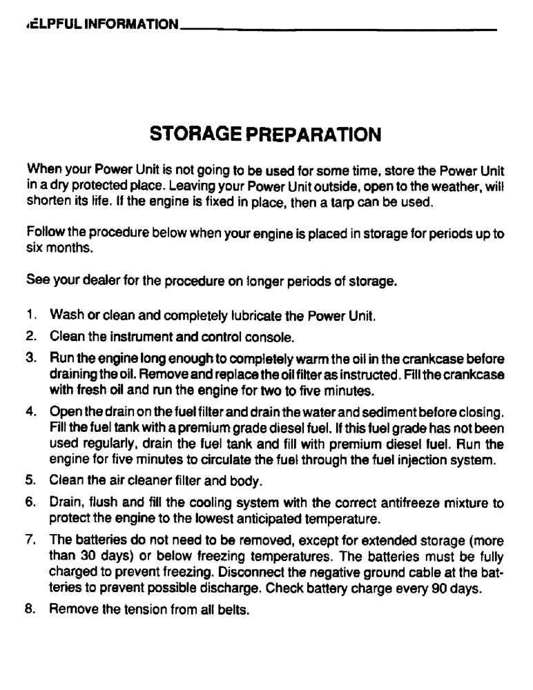 Схема запчастей Case IH 6590TA - (045) - HELPFUL INFORMATION, STORAGE PREPARATION 