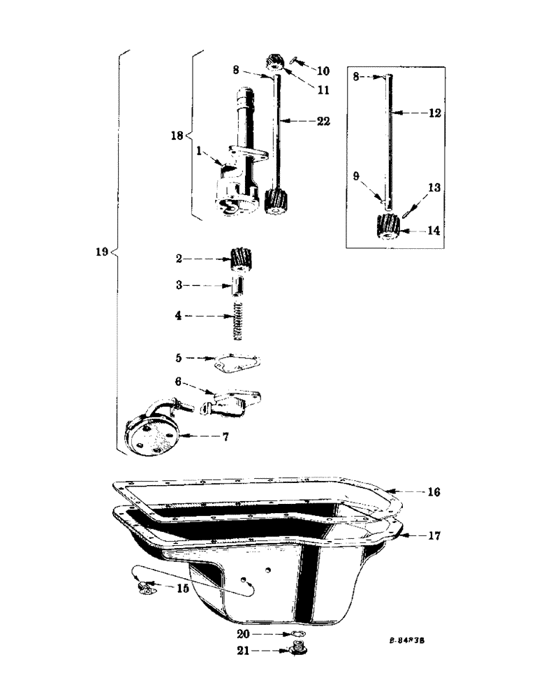 Схема запчастей Case IH SUPER-H - (026) - ENGINE, CRANKCASE OIL PAN AND LUBRICATING OIL PUMP (01) - ENGINE