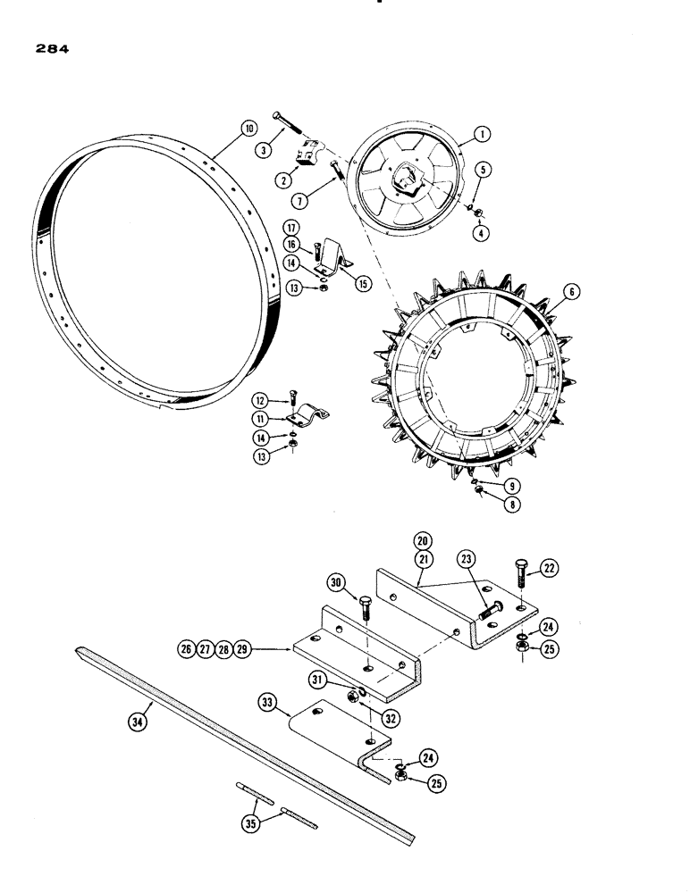 Схема запчастей Case IH 830-SERIES - (284) - STEEL REAR WHEELS, GENERAL PURPOSE, REAR WHEEL SCRAPPERS (06) - POWER TRAIN