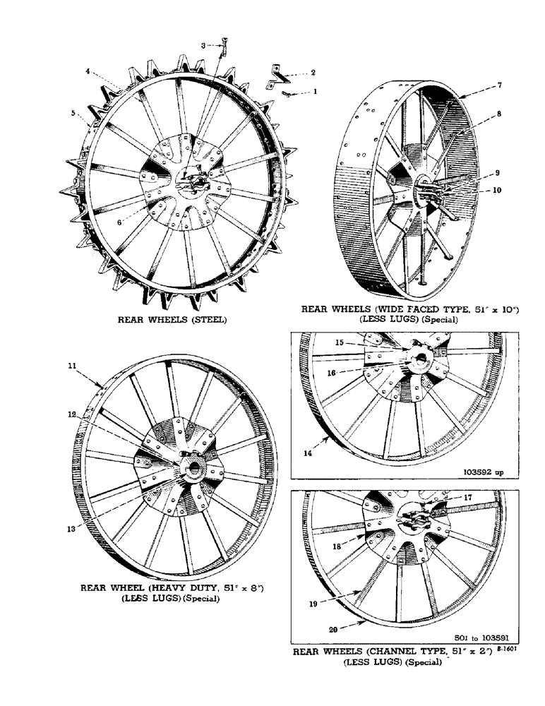 Схема запчастей Case IH FARMALL H - (164) - CHASSIS, REAR WHEELS, STEEL, FARMALL "H" ONLY (12) - CHASSIS