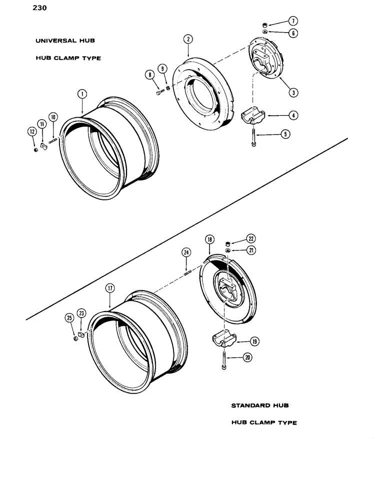 Схема запчастей Case IH 870 - (230) - REAR WHEELS WITH 30 INCH RIMS, MANUAL ADJUSTABLE, USED WITH 3-3/16 INCH DIAMETER AXLE (06) - POWER TRAIN