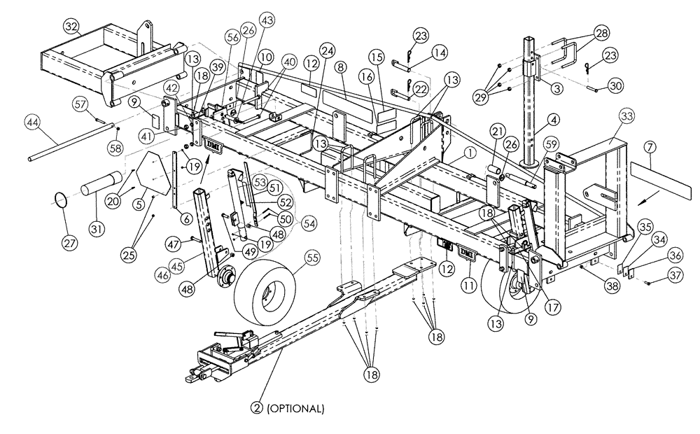 Схема запчастей Case IH 5310 - (39.100.01) - MAIN FRAME (09) - CHASSIS/ATTACHMENTS