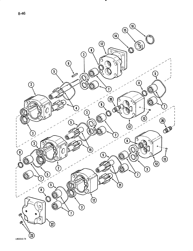Схема запчастей Case IH 1670 - (8-46) - HEADER AND REEL DRIVE PUMP (07) - HYDRAULICS