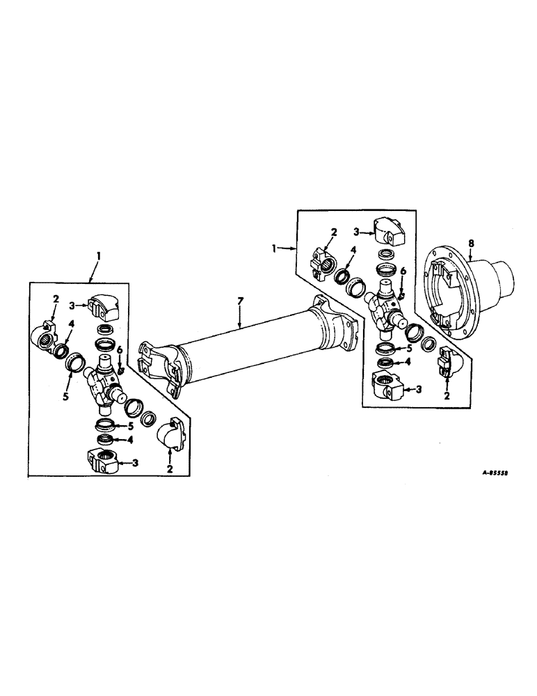 Схема запчастей Case IH 4156 - (B-19) - POWER TRAIN, REAR DRIVE SHAFT (03) - POWER TRAIN