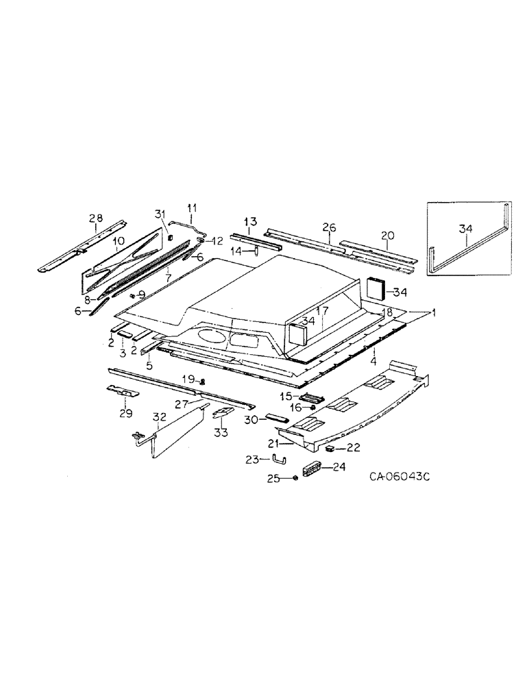 Схема запчастей Case IH 3588 - (13-21) - SUPERSTRUCTURE, HEADLINER (05) - SUPERSTRUCTURE