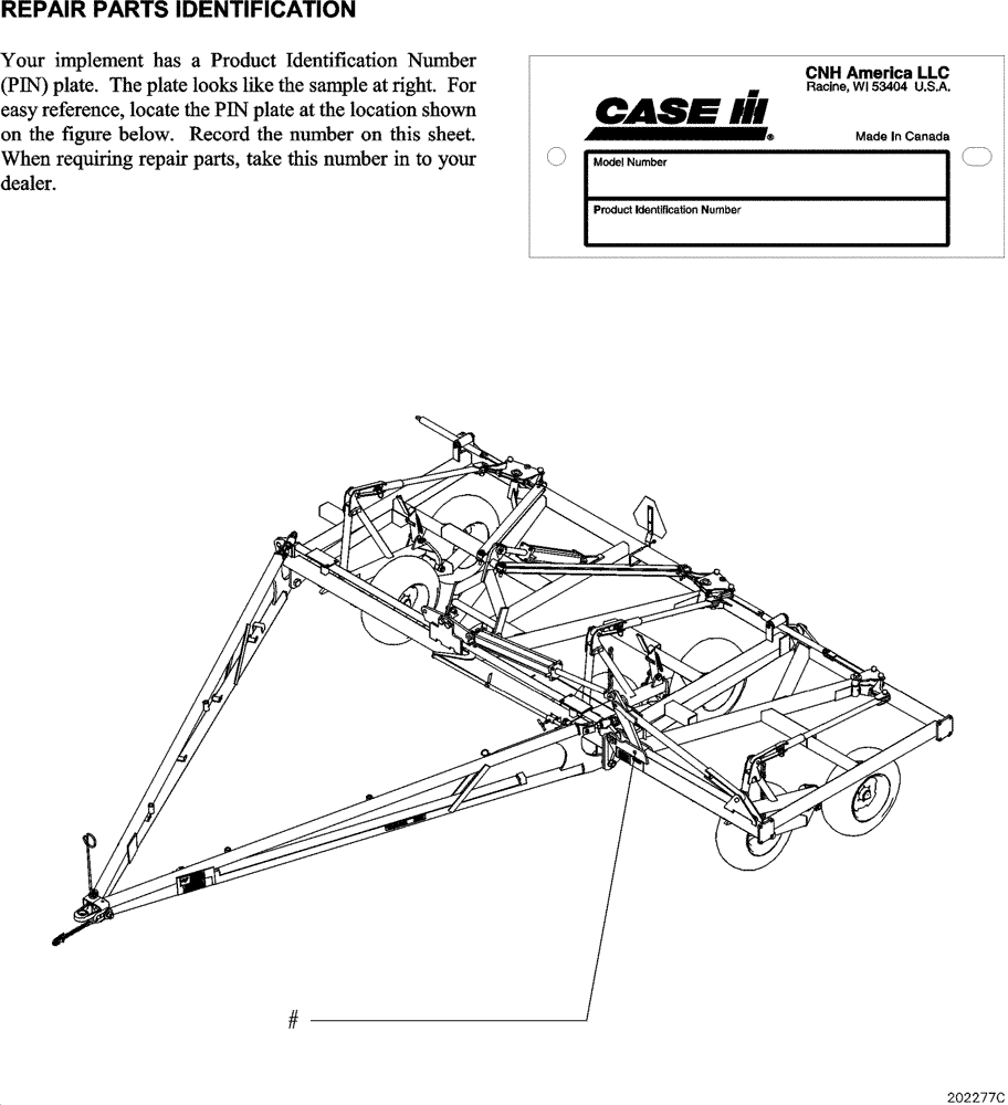 Схема запчастей Case IH PTX300 - (0.011.1) - PIN NUMBER PLATE LOCATION (APN CBJ0015121) Feature ID or Serial Number Locations/Publications