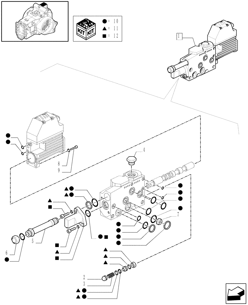 Схема запчастей Case IH PUMA 210 - (1.82.7/10 D) - VALVE CONTROL - BREAKDOWN (07) - HYDRAULIC SYSTEM