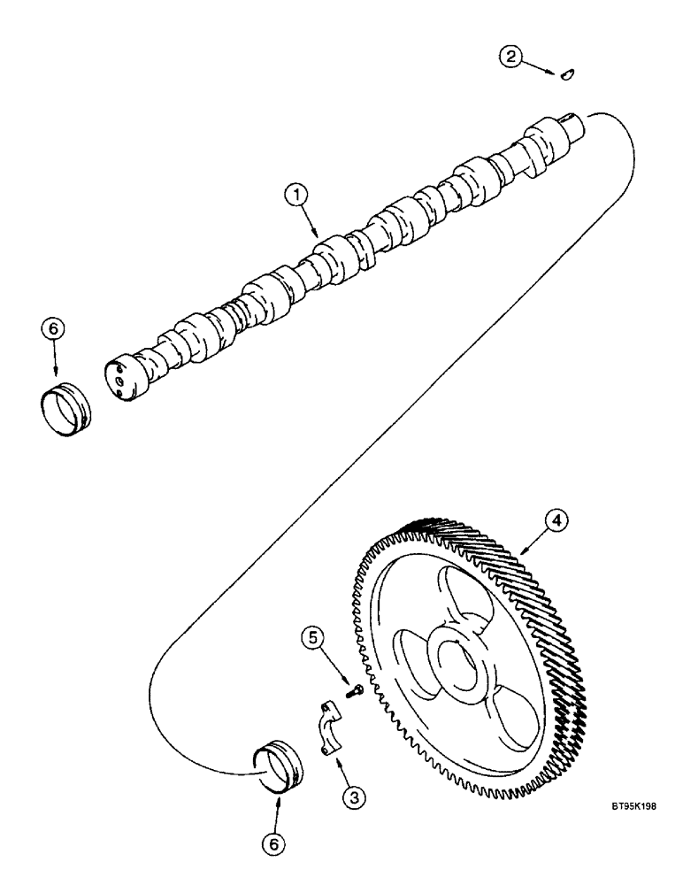 Схема запчастей Case IH 2166 - (2-40) - CAMSHAFT, 6T-830 ENGINE, PRIOR TO COMBINE P.I.N. JJC0180000 (01) - ENGINE