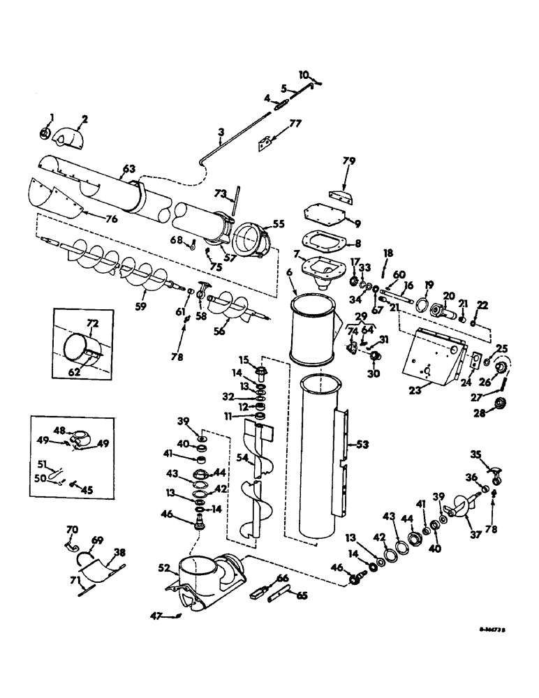 Схема запчастей Case IH 315 - (T-08) - GRAIN HOPPER AND BAGGER, GRAIN TANK UNLOADER AND DRIVE Grain Tank