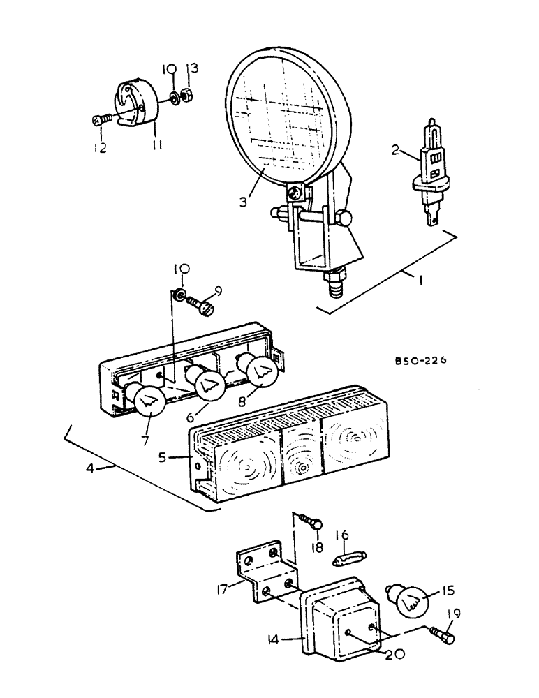 Схема запчастей Case IH 784 - (08-057) - LIGHTS, DE-LUXE CAB (06) - ELECTRICAL