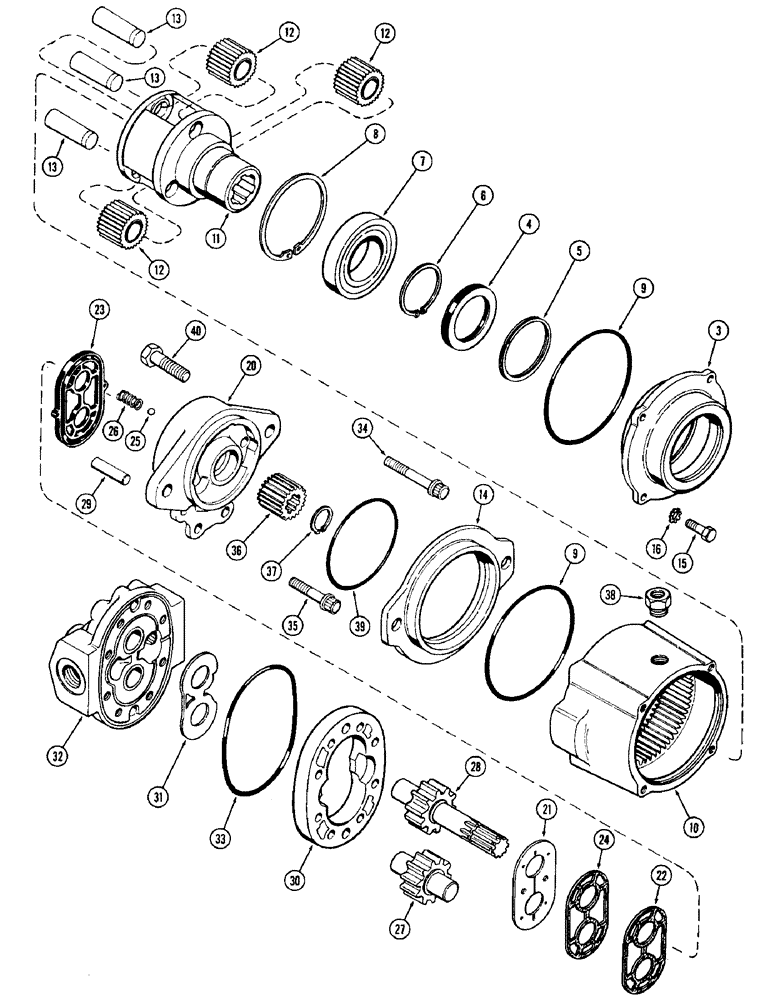 Схема запчастей Case IH 65 - (54) - T54596 HYDRAULIC PUMP, 12 GALLON PER MINUTE PUMP, 1210, 1212, 1410 & 1412 TRACTORS (35) - HYDRAULIC SYSTEMS